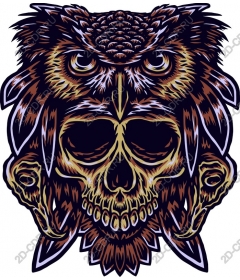  Emblem Skull Owl