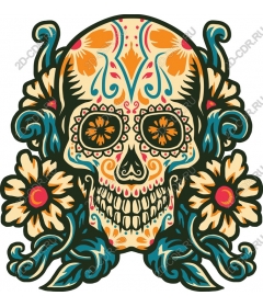  Colorful floral skull