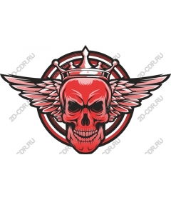 Crowned, winged skull