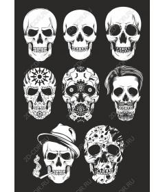 Artistic set of cliparts "Skull"