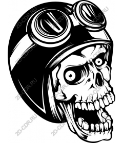 Vintage motorcycle helmet with skull