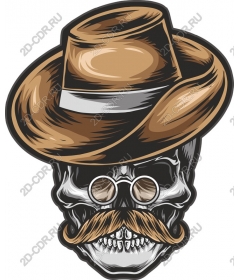  Dapper cowboy hat with skull