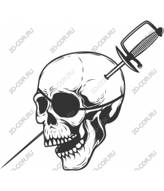 Rebel skull with sword