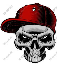 Urban skull in a red cap