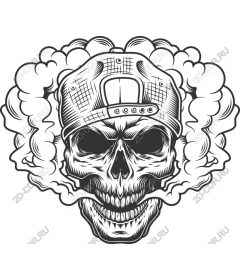 Urban skull with smoke