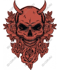  Floral skull devil