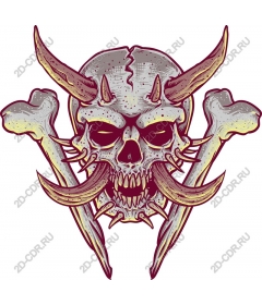  Menacing skull with horns