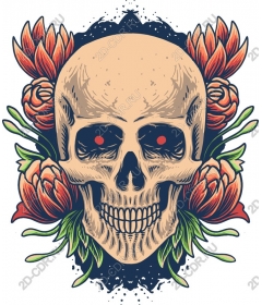  Floral skull