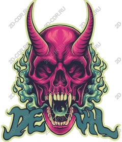  Bright horned skull DEATH
