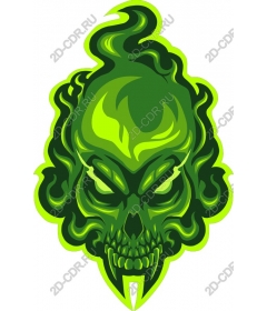  Ghostly green skull