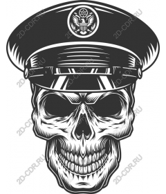 Skull in a military officer's cap