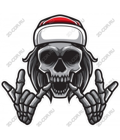 Swinging skull in a festive cap