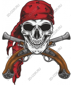 Pirate skull with crossed pistols