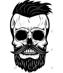  Bold skull with a mustache