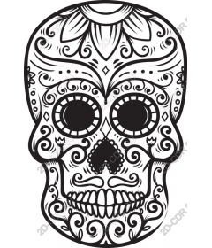  Замысловатый декоративный череп Dia de los Muertos