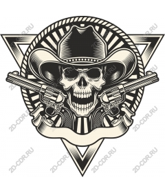  Cowboy skull with the revolvers