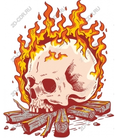  Flaming Skull