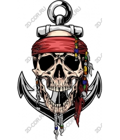 Pirate skull and anchor
