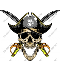 Pirate skull with swords
