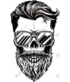  Cool skull in sunglasses and with a beard