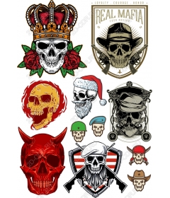 Set clipart "skull Mafia"