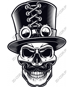 Steampunk skull in cylinder