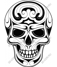 Intricate tribal skull