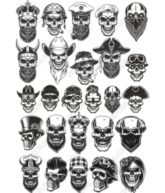 Set of clipart skull