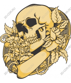  Elegant skull and rose