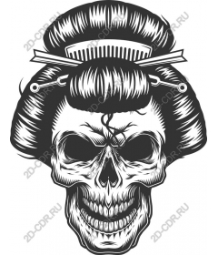  Japanese skull with hair accessories
