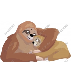  Cute family of sloths