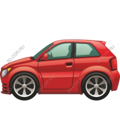  A bright red car