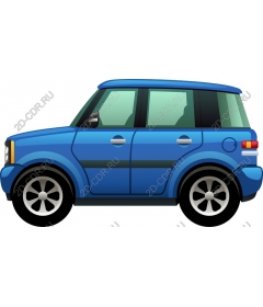  Compact car bright blue color