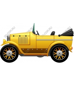  Винтажный желтый автомобиль