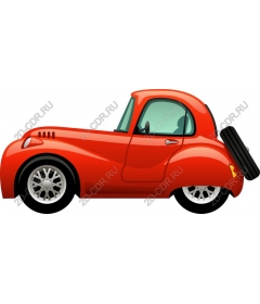  A bright red car