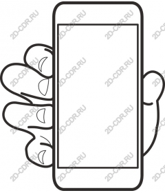  Cartoon hand holding a smartphone