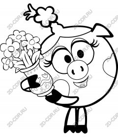  Adorable Piglet with flowers