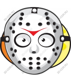 Playful cartoon hockey mask