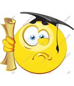 Funny graduation emoticon
