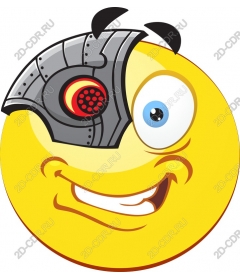  Futuristic cyborg smiley