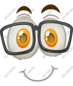 Playful character with glasses