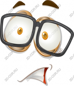  Surprised cartoon face with glasses