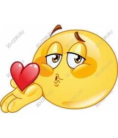  Kissing emoticon with hearts