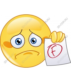 Sad Emoji holding Paper F