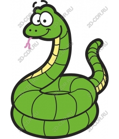 Fun cartoon Green snake