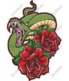  Fierce snake and roses