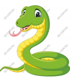 Green cartoon snake