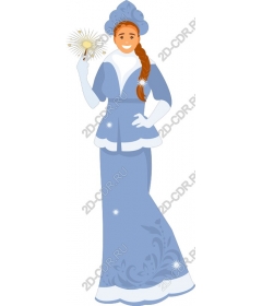 Charming winter fairy in elegant blue dress