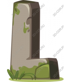 Stone letter L moss