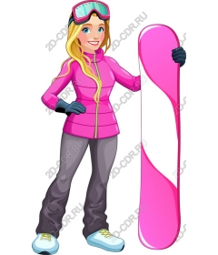 Cheerful snowboarder